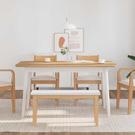 vidaXL Ławka 90 cm Drewno lite Guma