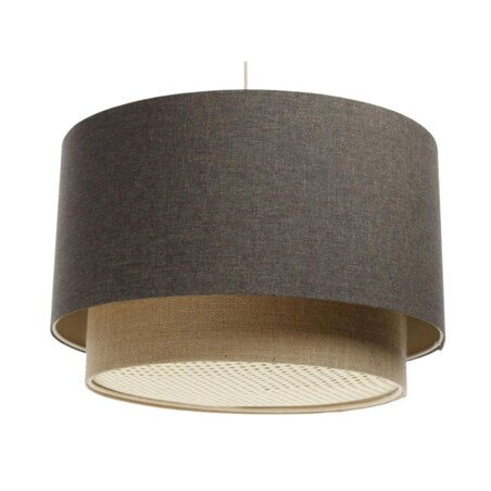 Lampa wisząca ERUTAN DOUBLE RATTAN 60 szara/beżowa