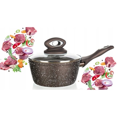 GARNEK uniwersalny RONDEL 1,25 L GRANITE BROWN BANQUET do gotowania kuchnia