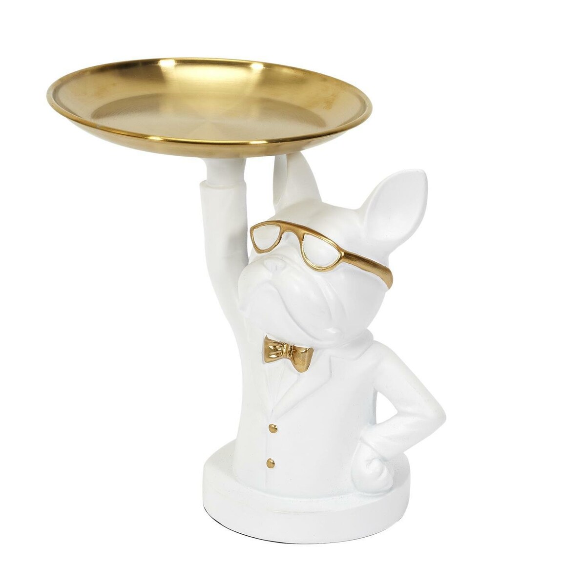 Organizer Buldog biały ze złotą tacą w g