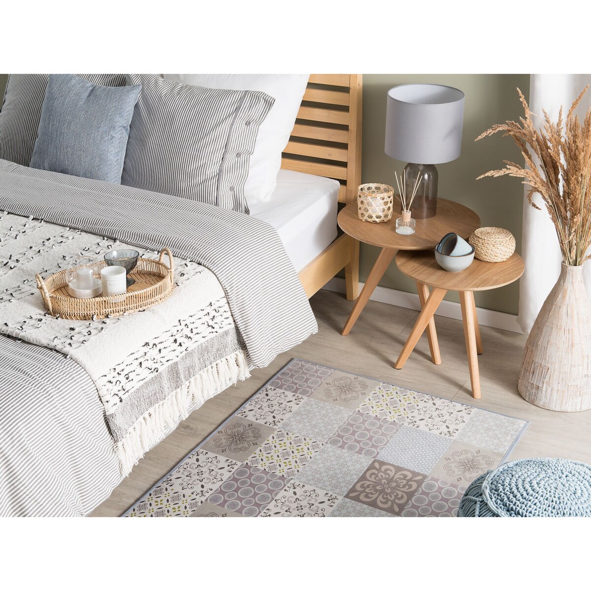 Dywan mozaika 80 x 150 cm wielokolorowy INKAYA