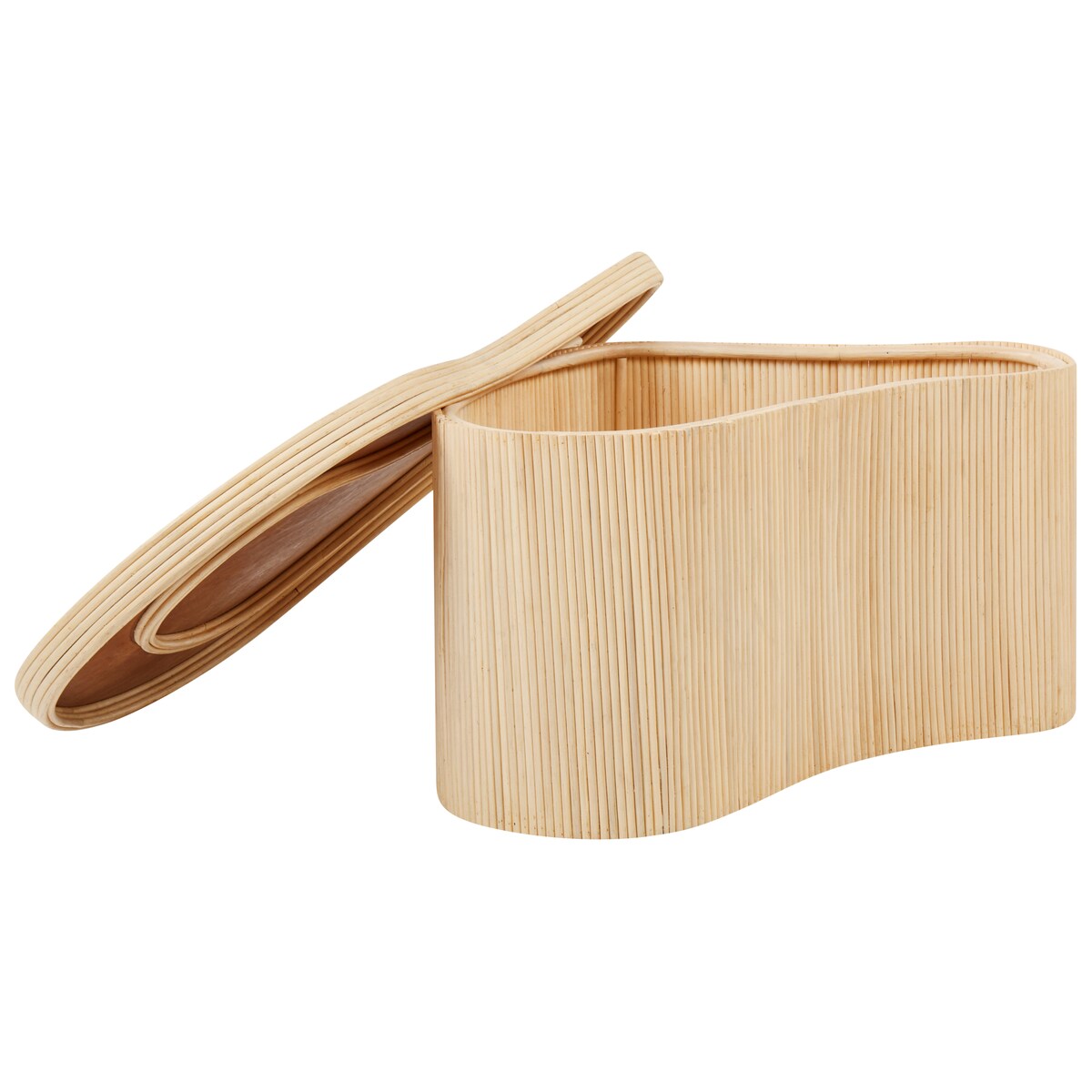 Zestaw 2 stolików kawowych SALANTI Rattan Naturalny ze schowkiem