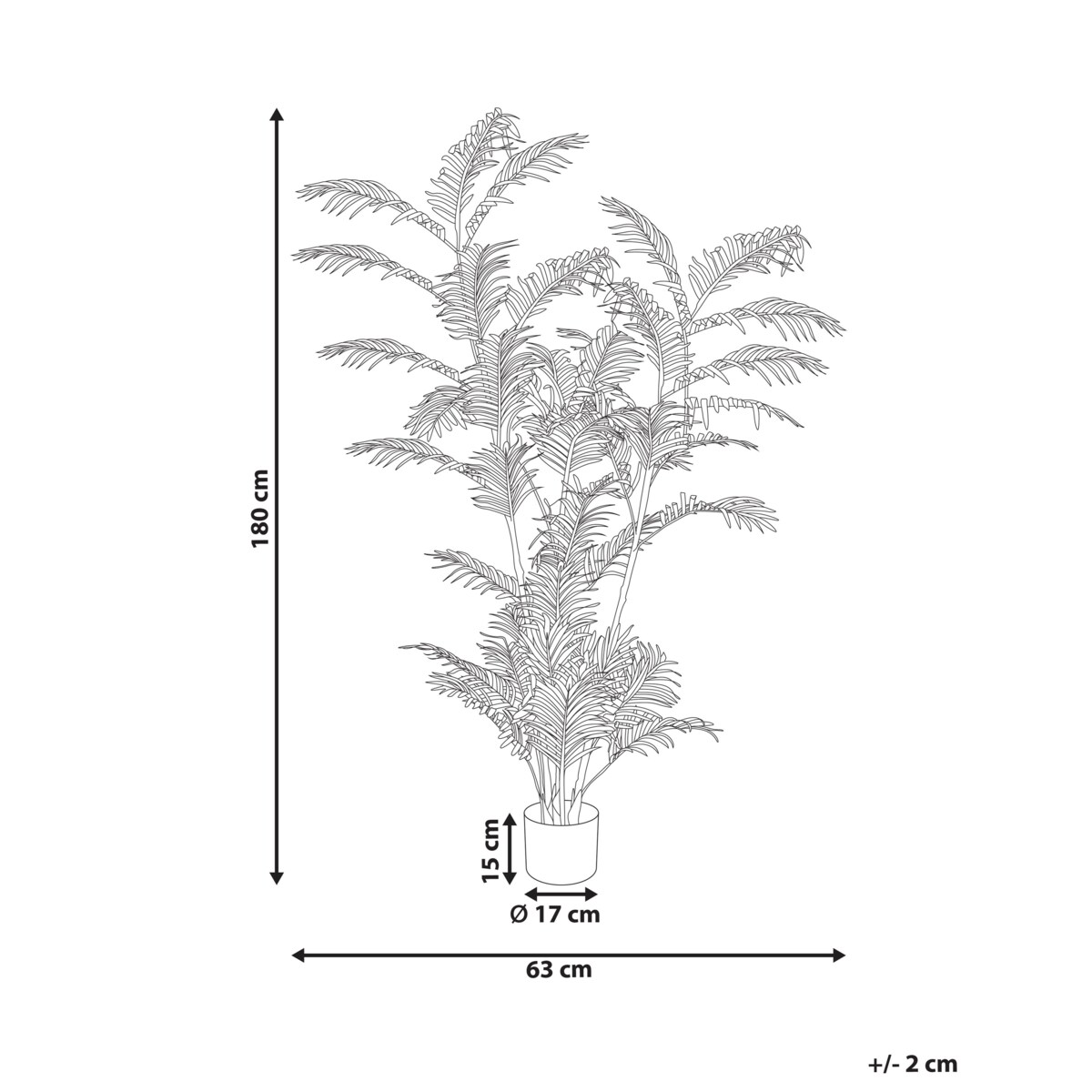 Sztuczna roślina PALM TREE 180 cm Zielony