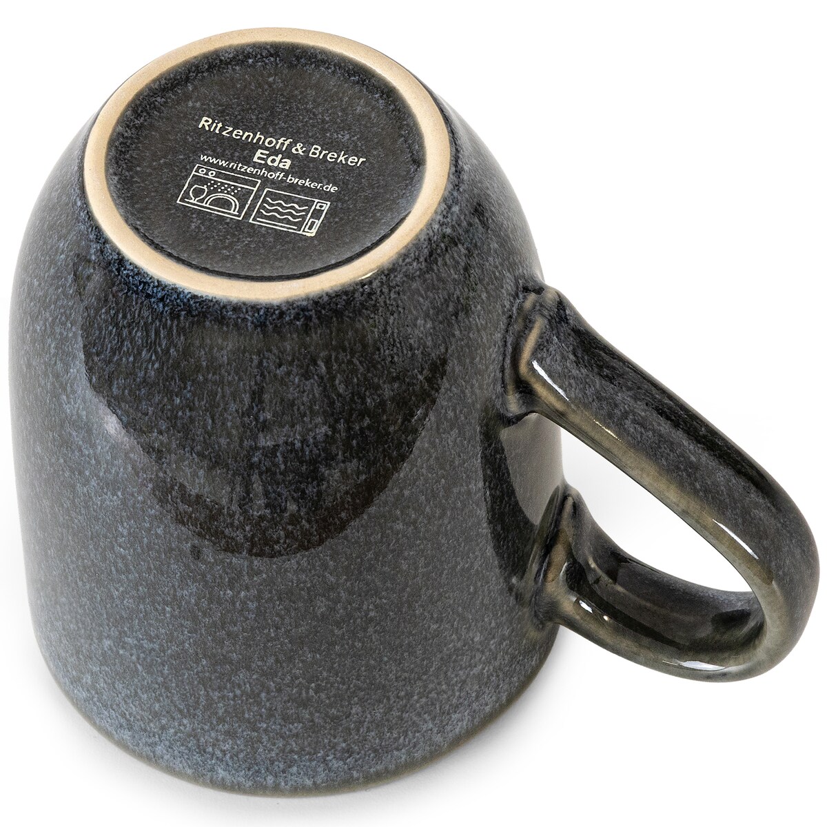 EDA Zestaw śniadaniowy 6 os. (18 el.), niebieski/szary/beżowy