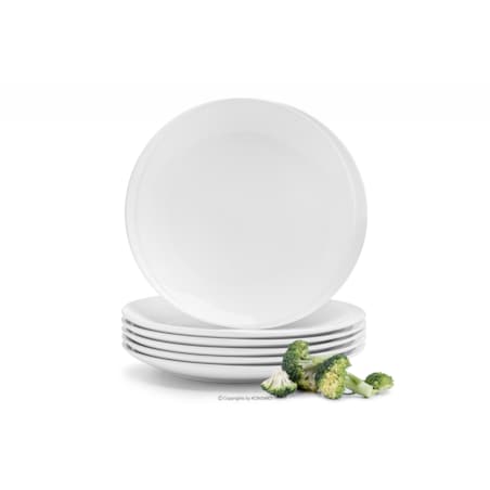 Konsimo RESEDA Talerz obiadowy 6szt., biały