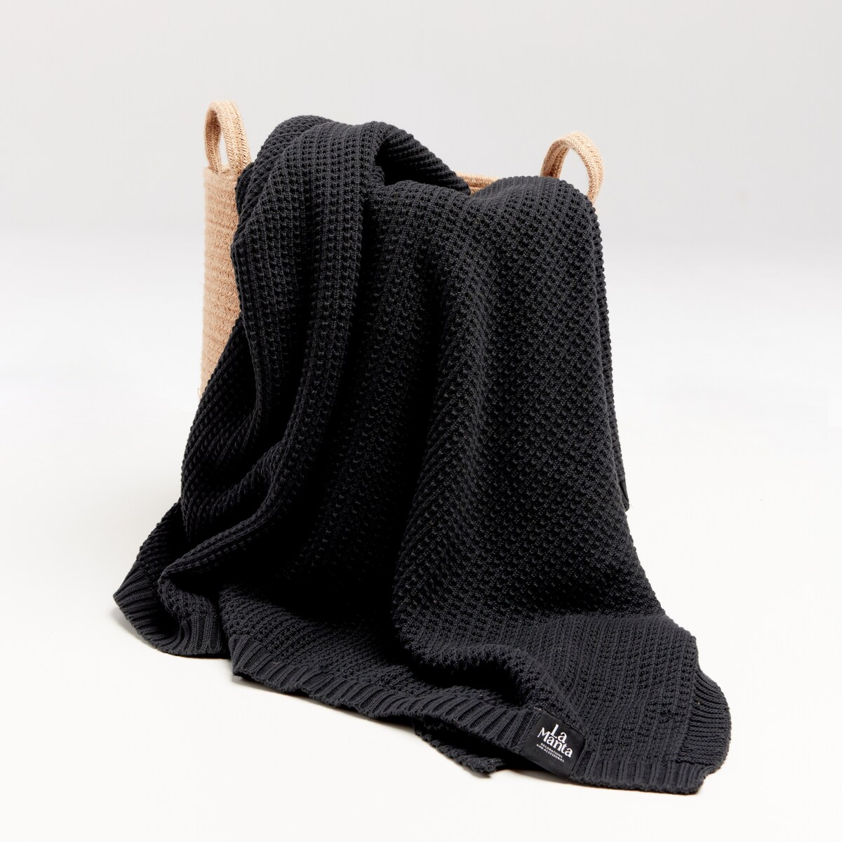 Pled boho grafitowy, 130 x 160 cm, La Manta