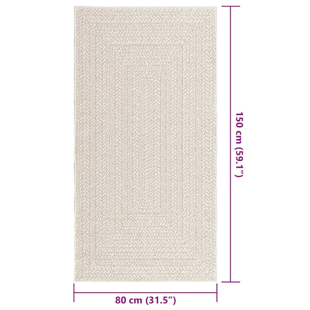 vidaXL Dywan "ZIZUR" kremowy Wygląd juty Do wewnątrz i na zewnątrz