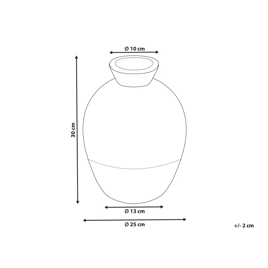 Wazon dekoracyjny z terakoty 30 cm brązowo-czarny AULIDA