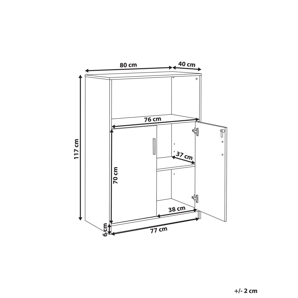 Szafka biurowa ZEHNA Jasny brąz/ biały