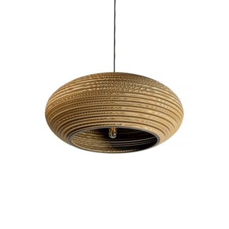 Owalna ekologiczna lampa wisząca z tektury - STONE 55