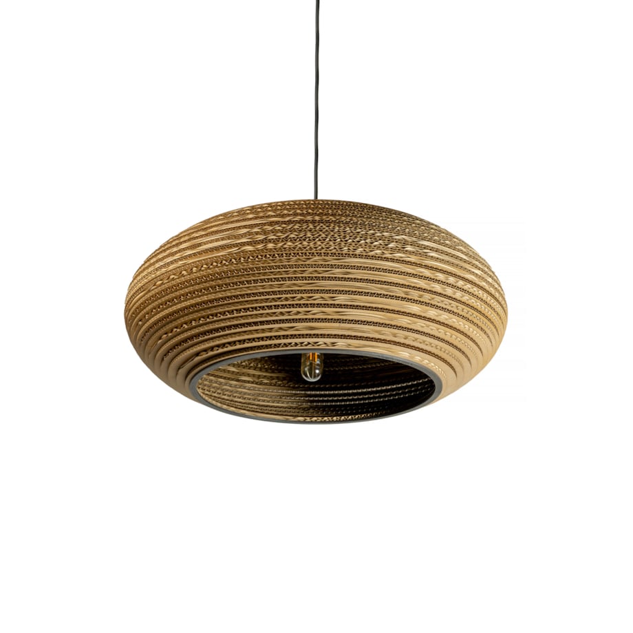 Owalna ekologiczna lampa wisząca z tektury - STONE 55