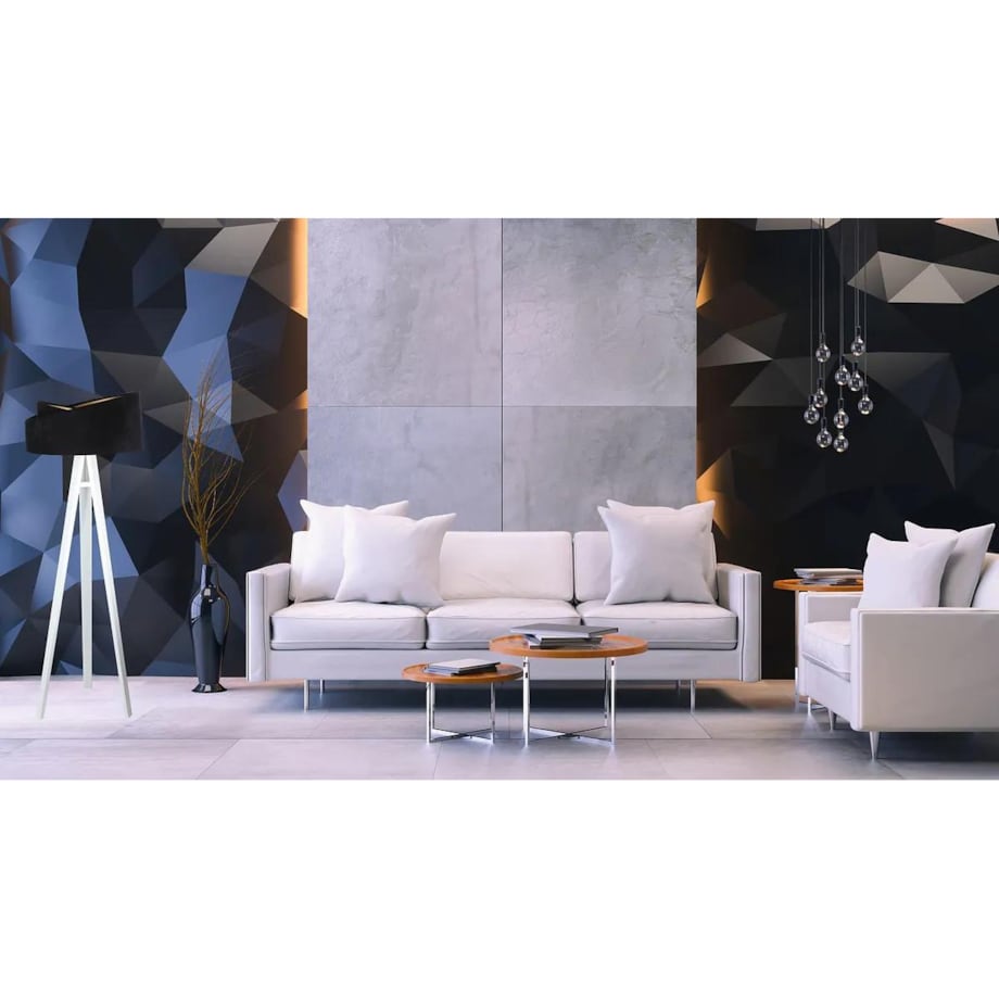 Lampa stojąca GEMSTONE czarna/złota/biała