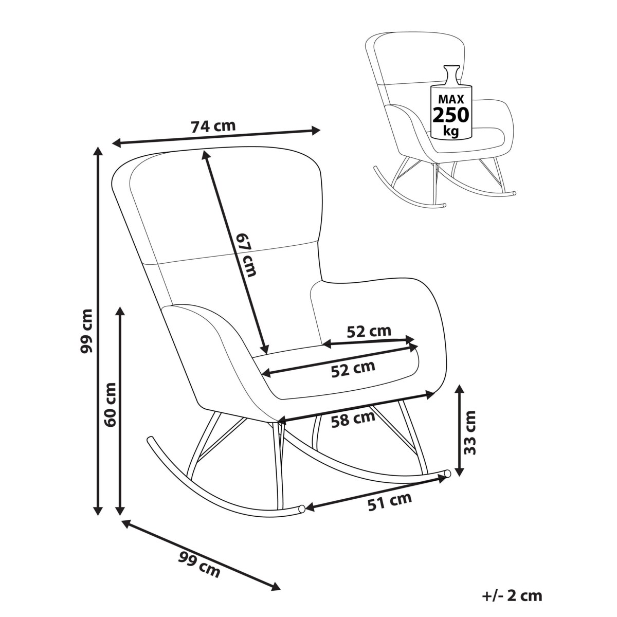Fotel bujany boucle pomarańczowy OULU