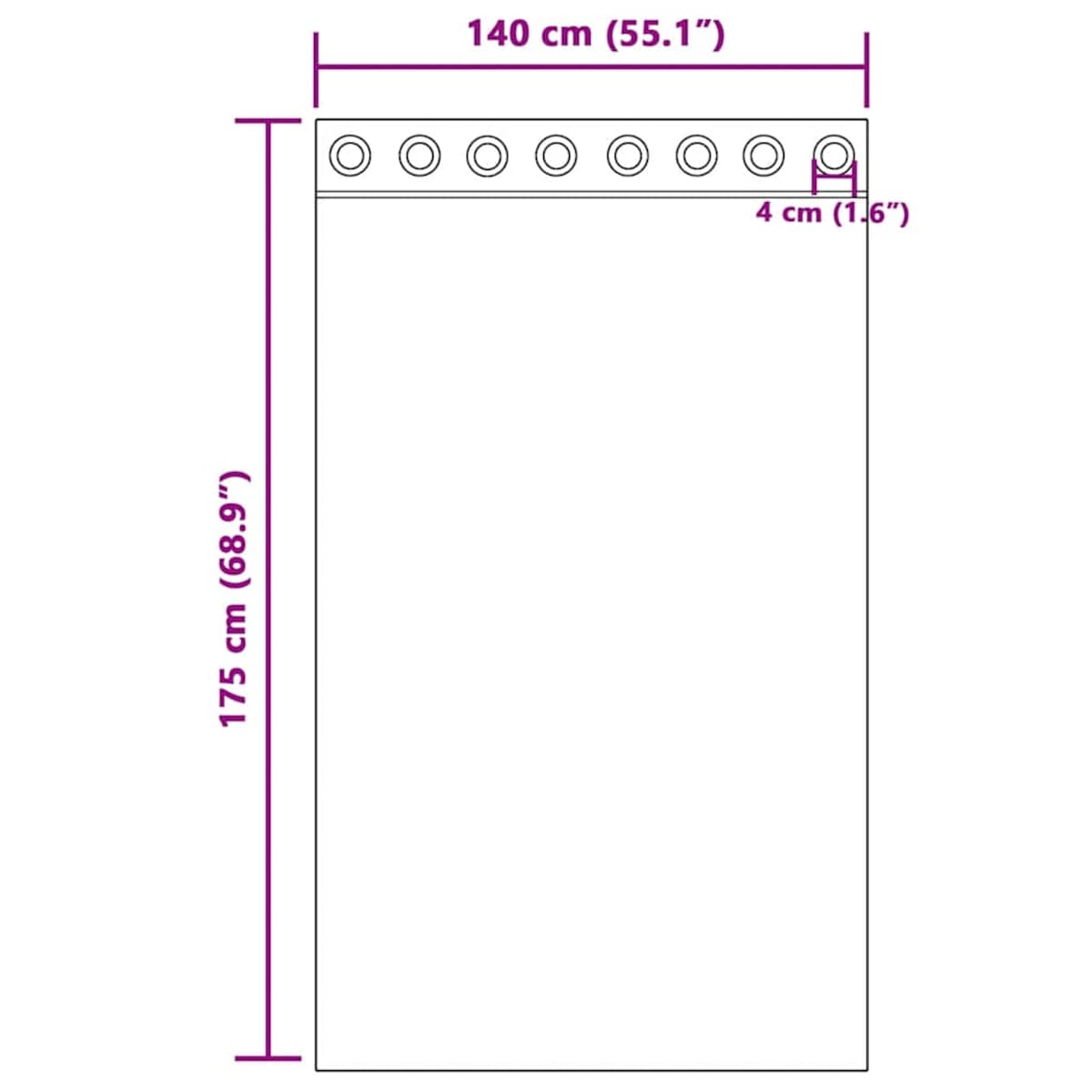 vidaXL Zasłony woalowe z przelotkami 2 szt. Fioletowe 140x175 cm