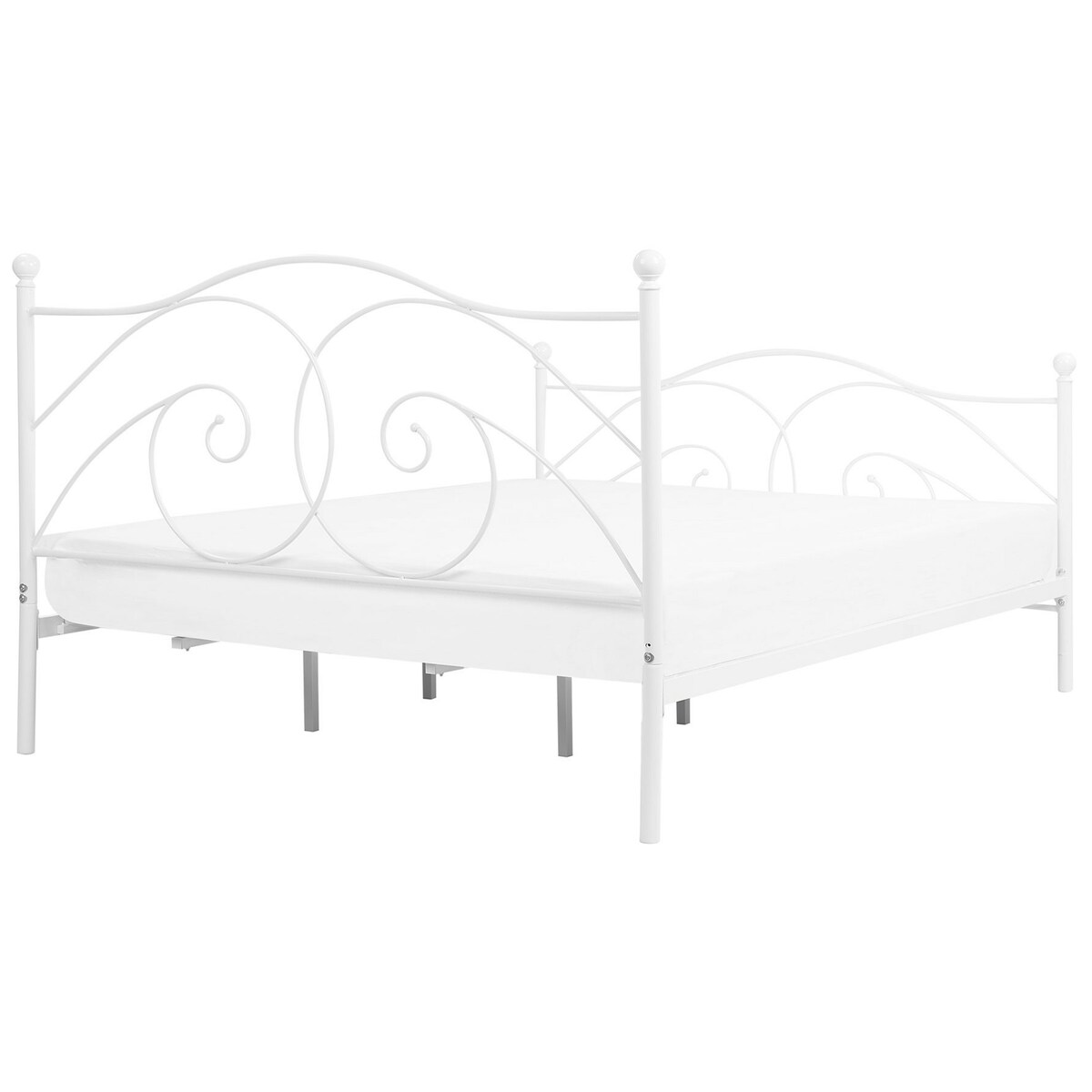 Łóżko Metal DINARD 180 x 200 cm Biały