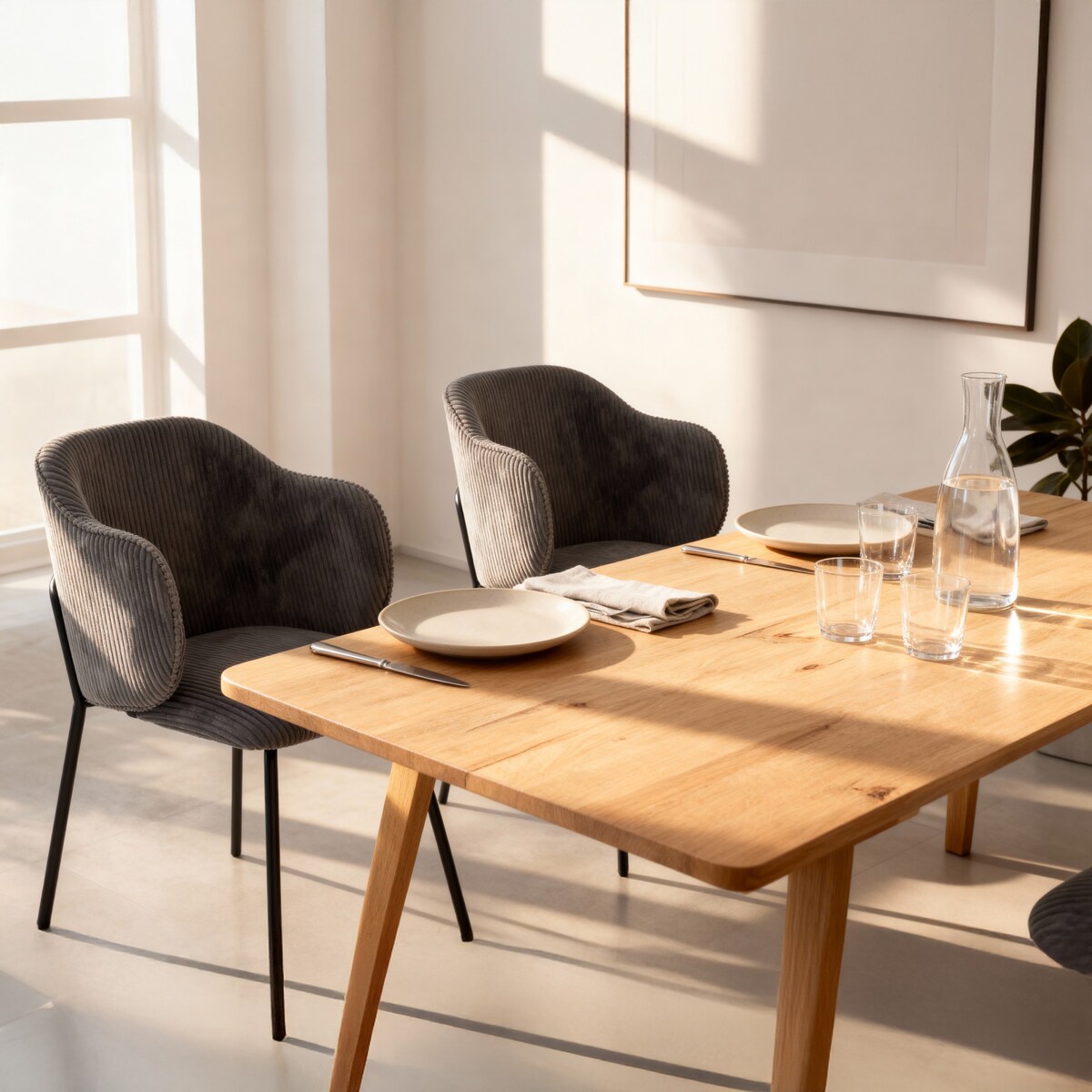 Krzesło tapicerowane AMELIA sztruks welurowe szare