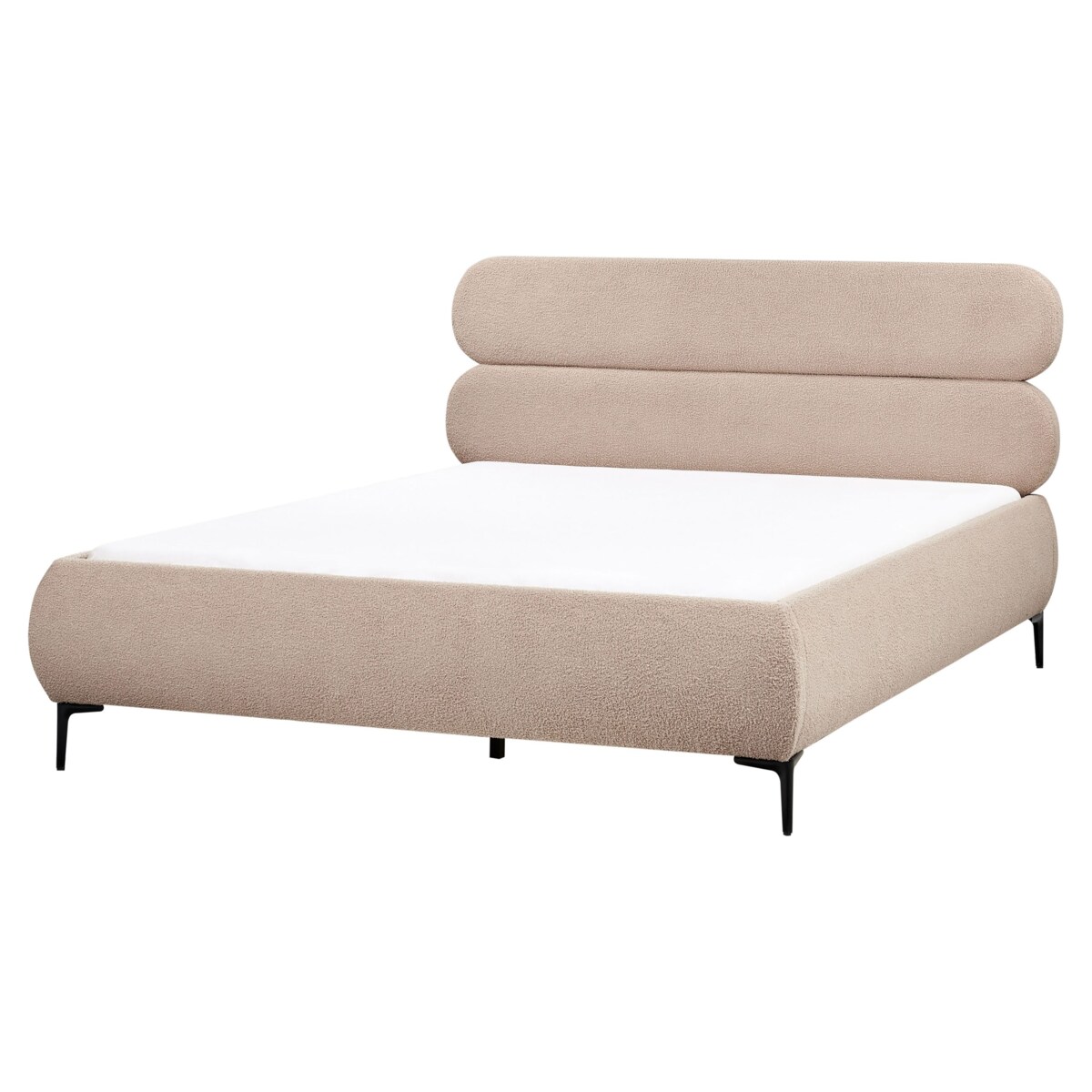 Łóżko Boucle LESSAY 160 x 200 cm Beżowoszary