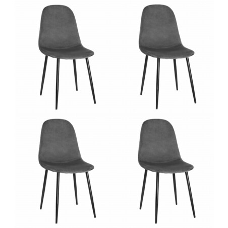 Krzesło Do Jadalni Kuchni Salonu Como - Ciemny Szary Aksamit X 4