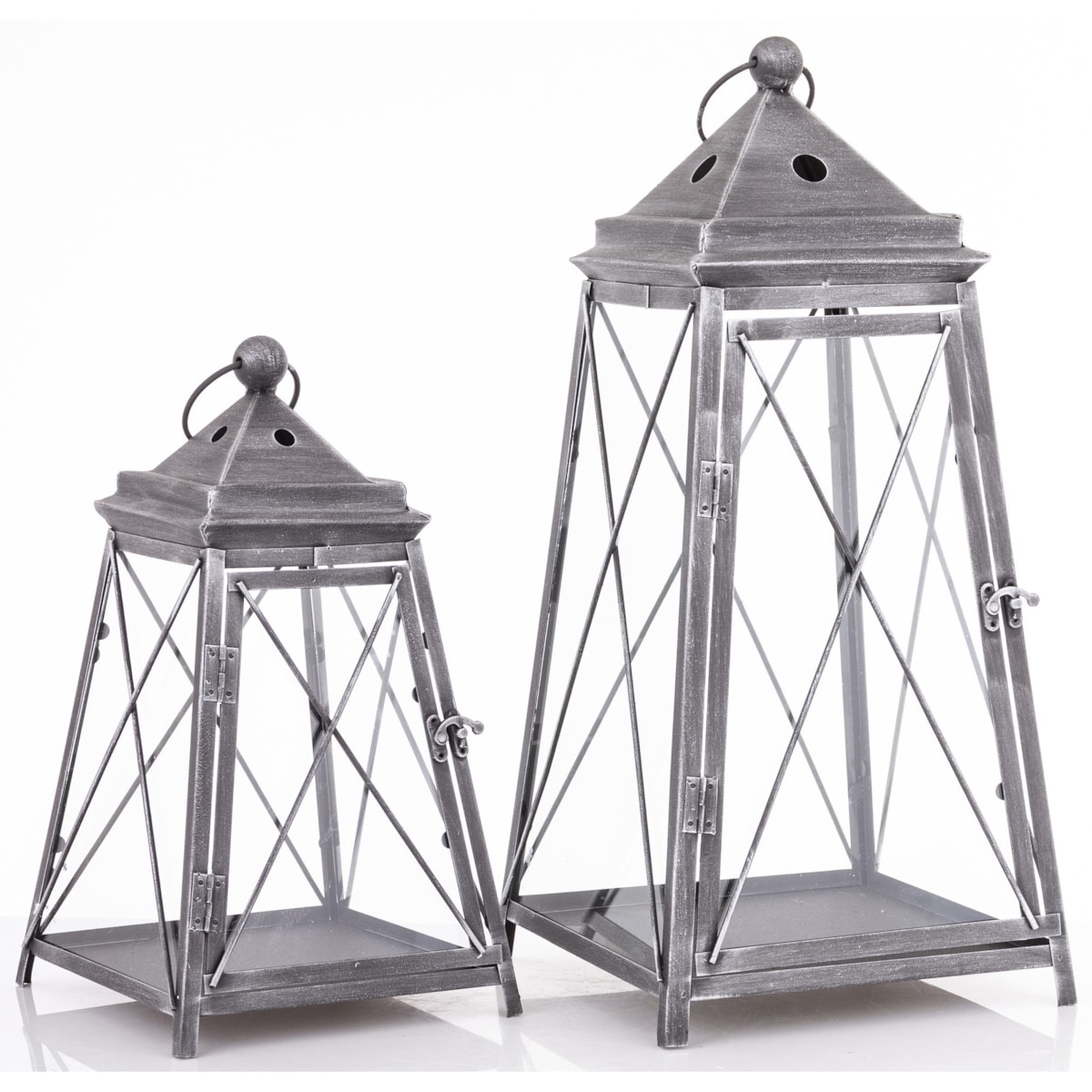 Lampion metalowy 2 szt. VARELA 55x25 cm i 37,5x21 cm