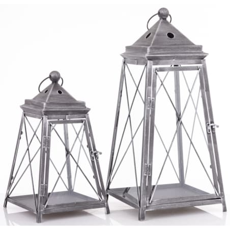 Lampion metalowy 2 szt. VARELA 55x25 cm i 37,5x21 cm