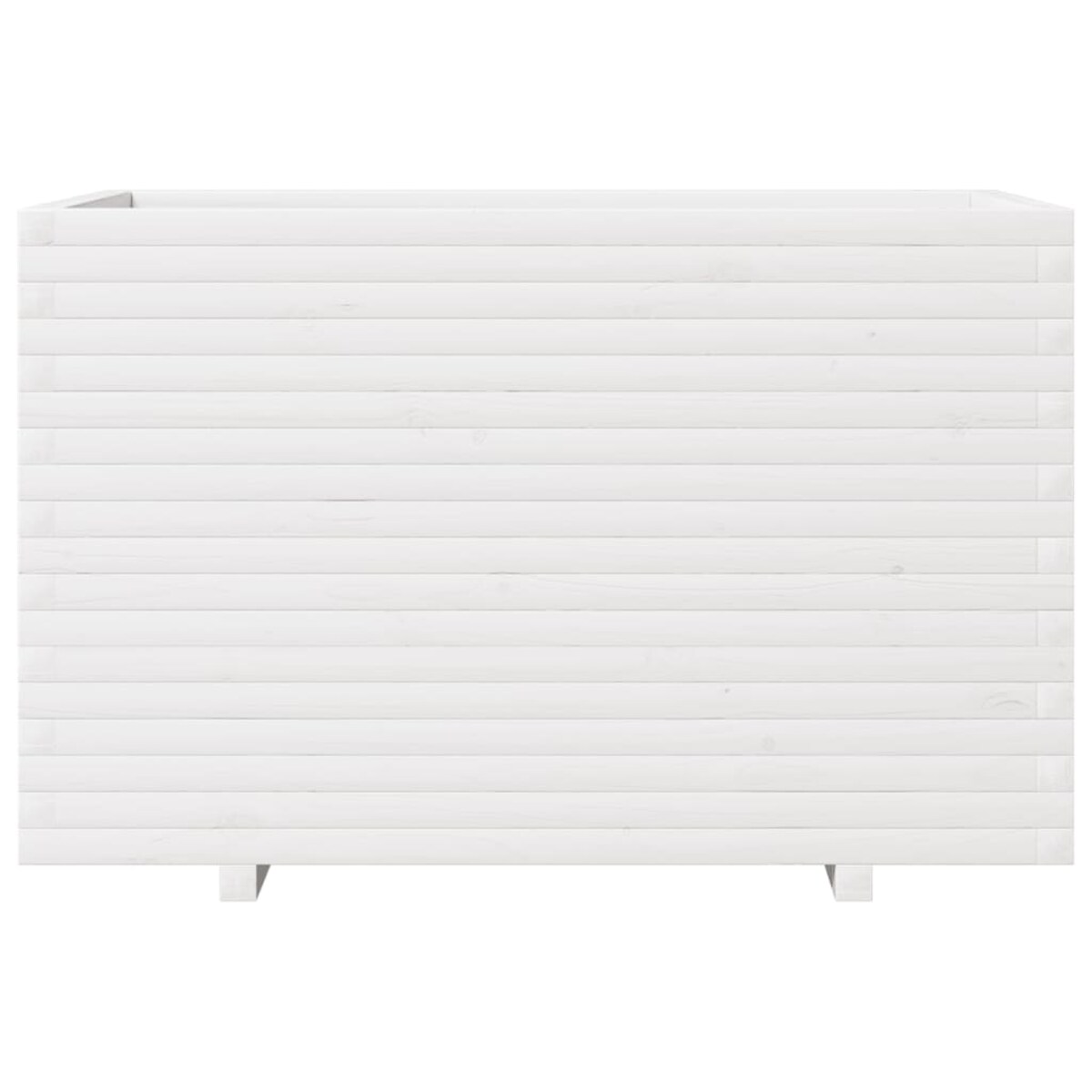 vidaXL Donica ogrodowa, biała, 110x60x72 cm, lite drewno sosnowe