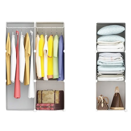 Szafa modułowa geometric biała garderoba regał półki drążek na ubrania