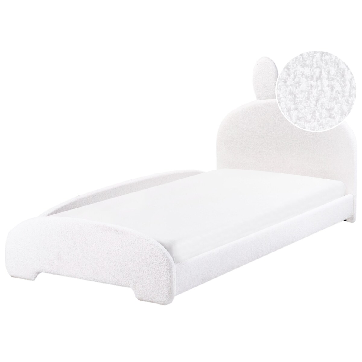 Łóżko Boucle PERROS 90 x 200 cm Złamana biel