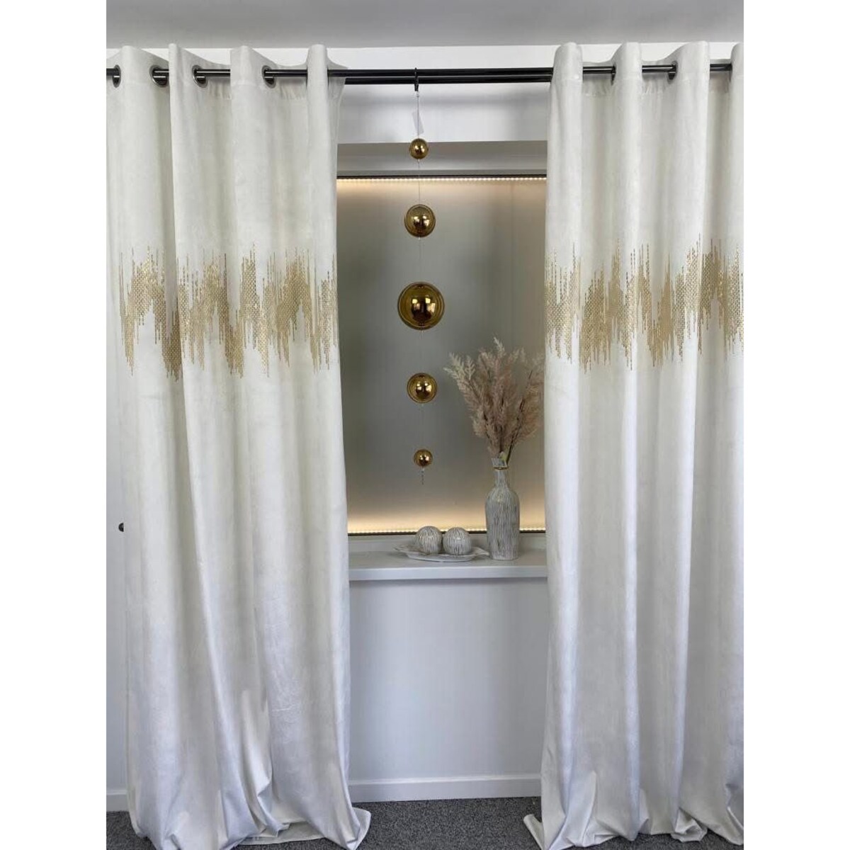 zasłona welurowa ecg gold 140x250 cm zielony