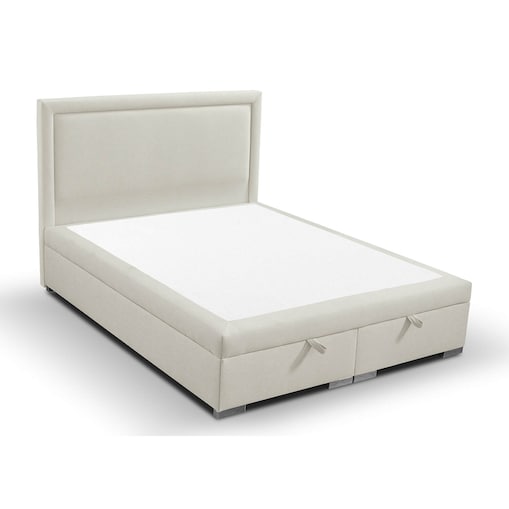 Łóżko tapicerowane SALMA 160x200 z pojemnikiem, Jasny Beż tkanina Megan 353