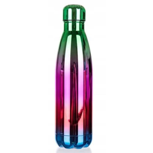 BUTELKA PODRÓŻNA TERMICZNA termos 500 ml TĘCZOWA na napoje kawę prezent