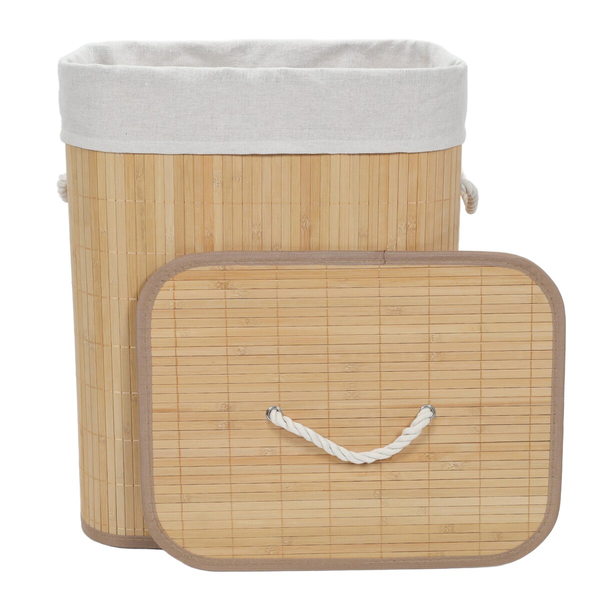 Bambusowy kosz na pranie z wyjmowanym workiem SANA, 60 l