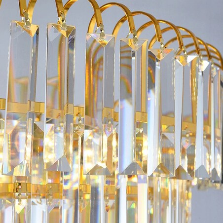 Lampa Wisząca Glamour Kryształowa Gold Złota E14