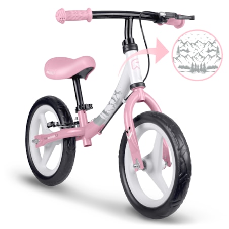 Rowerek biegowy dla dzieci rower dziecięcy lekki Fun Adventure Ricokids różowo-biały