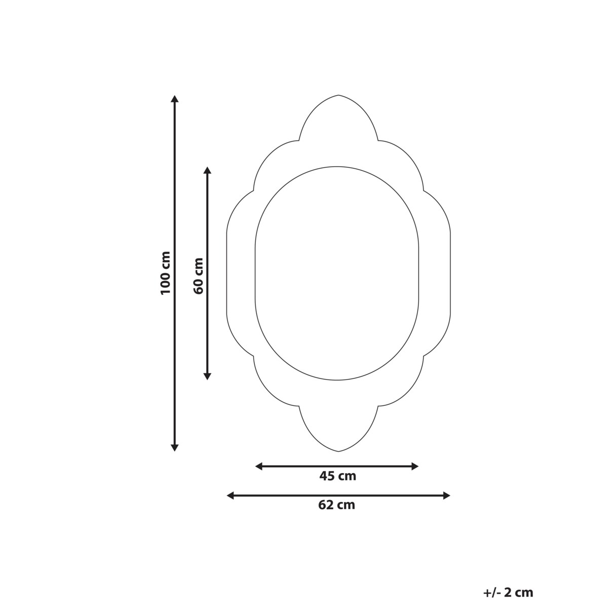 Lustro ścienne FRESVILLE 62 cm 100 cm Drewno sosnowe Jasnobrązowy