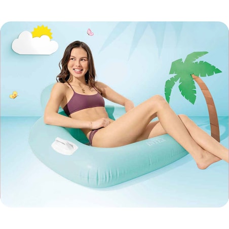 Fotel materac dmuchany Intex 56801 do pływania miętowy Lounge plażowy
