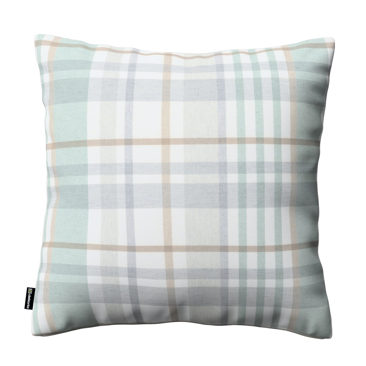 Poszewka Kinga na poduszkę 50x50 kratka zielono-szary melanż