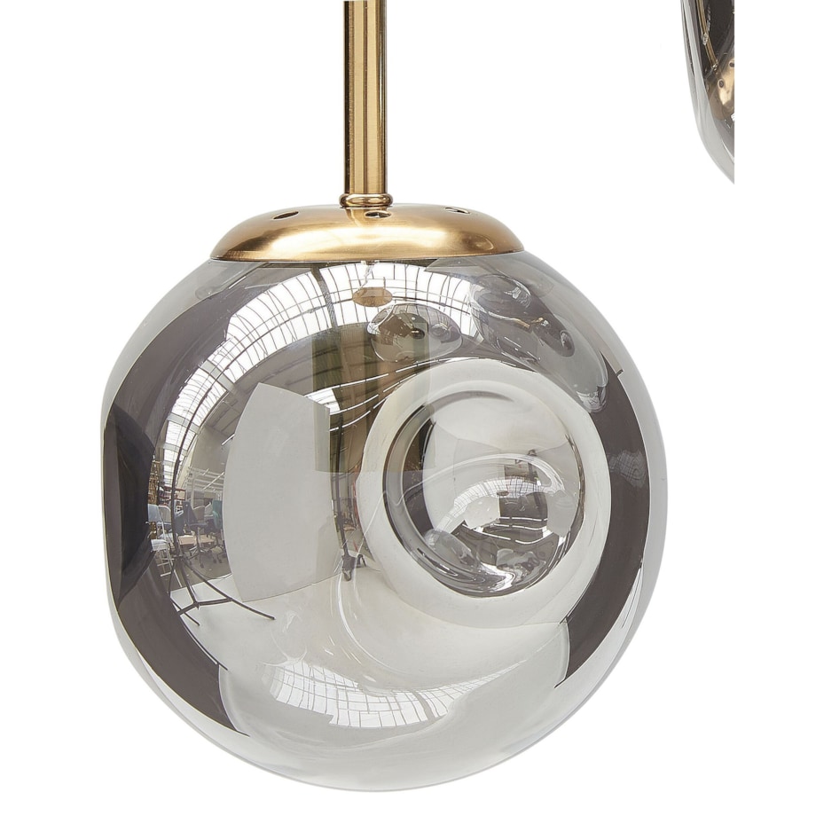 Lampa wisząca szklana 3-punktowa przezroczysta z mosiężnym RALFES