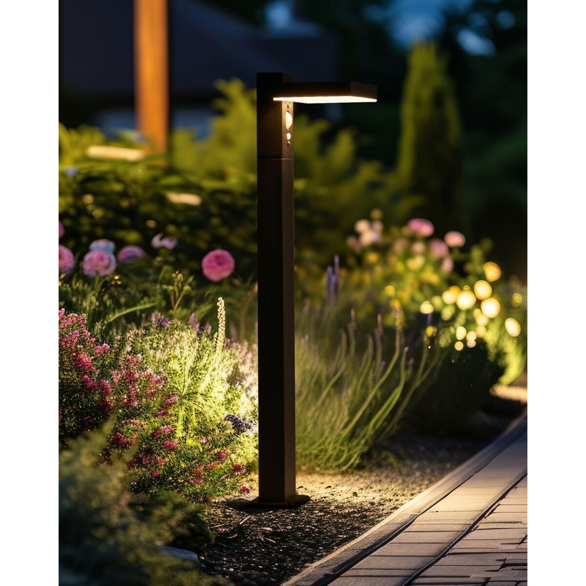 Lampa ogrodowa solarna LED 50 cm czarna POPLAR