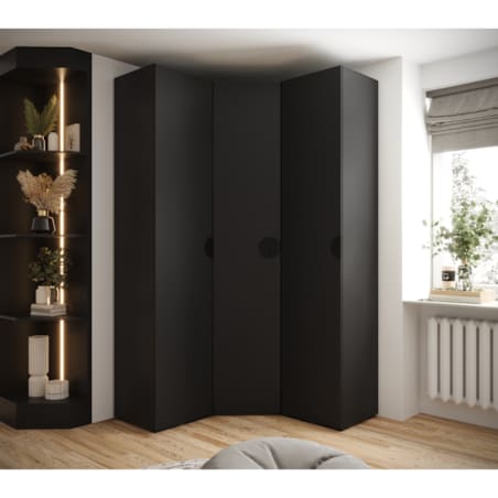 Garderoba wysoka do przedpokoju INOVA 4 Z4 czarny+czarny