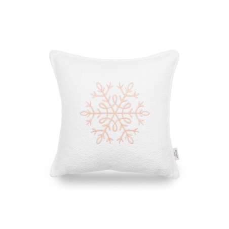 Biała poduszka Bouclé z haftem 30x30 cm