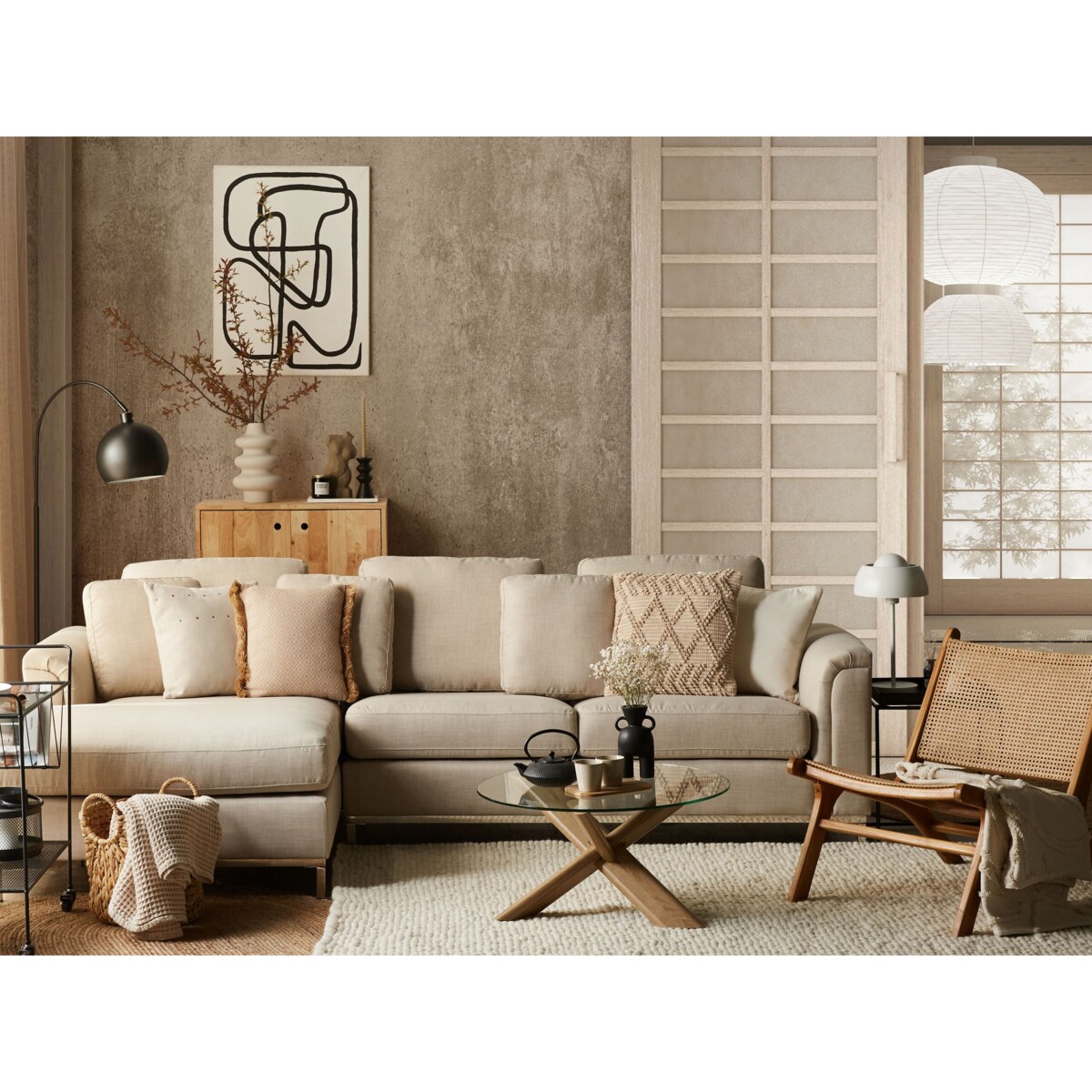 Narożnik prawostronny beżowy OSLO