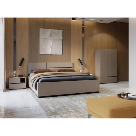 Łóżko CROSS 160x200 congo/czarne z pojemnikiem