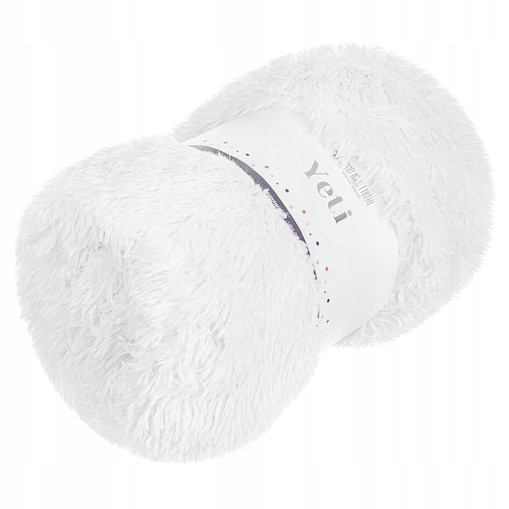 Futrzany Koc Włochacz 200x220 YETI BIAŁY