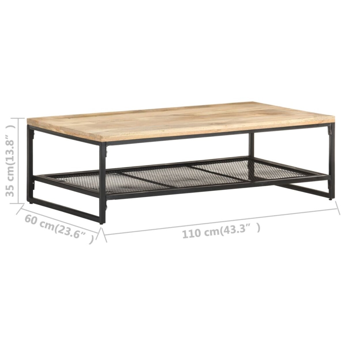 vidaXL Stolik kawowy, 110x60x35 cm, lite drewno mango