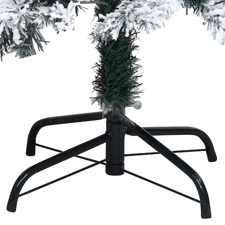 vidaXL Sztuczna choinka, ośnieżona, zielona, 210 cm, PVC