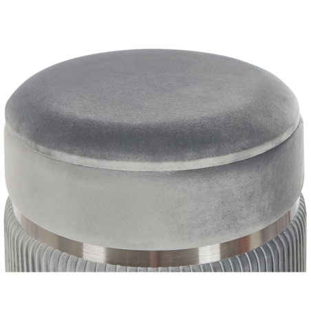 Zestaw 2 welurowych pufów ze schowkiem jasnoszary CAMDENTON