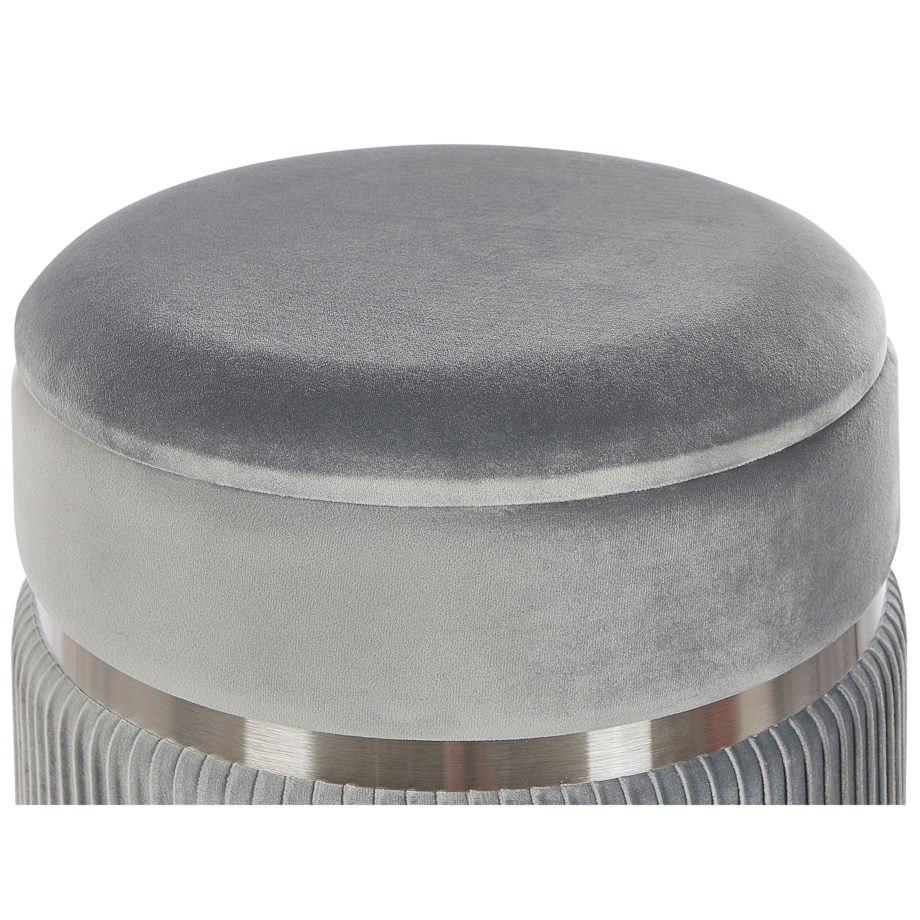 Zestaw 2 welurowych pufów ze schowkiem jasnoszary CAMDENTON