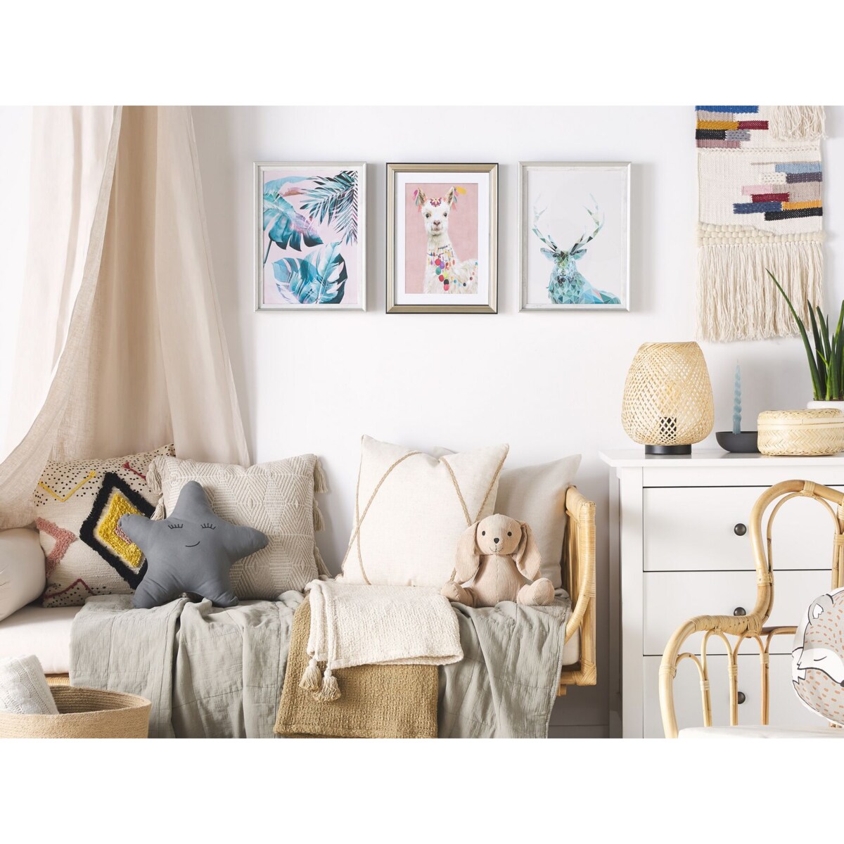 Obraz w ramie jeleń 30 x 40 cm niebieski KAYES