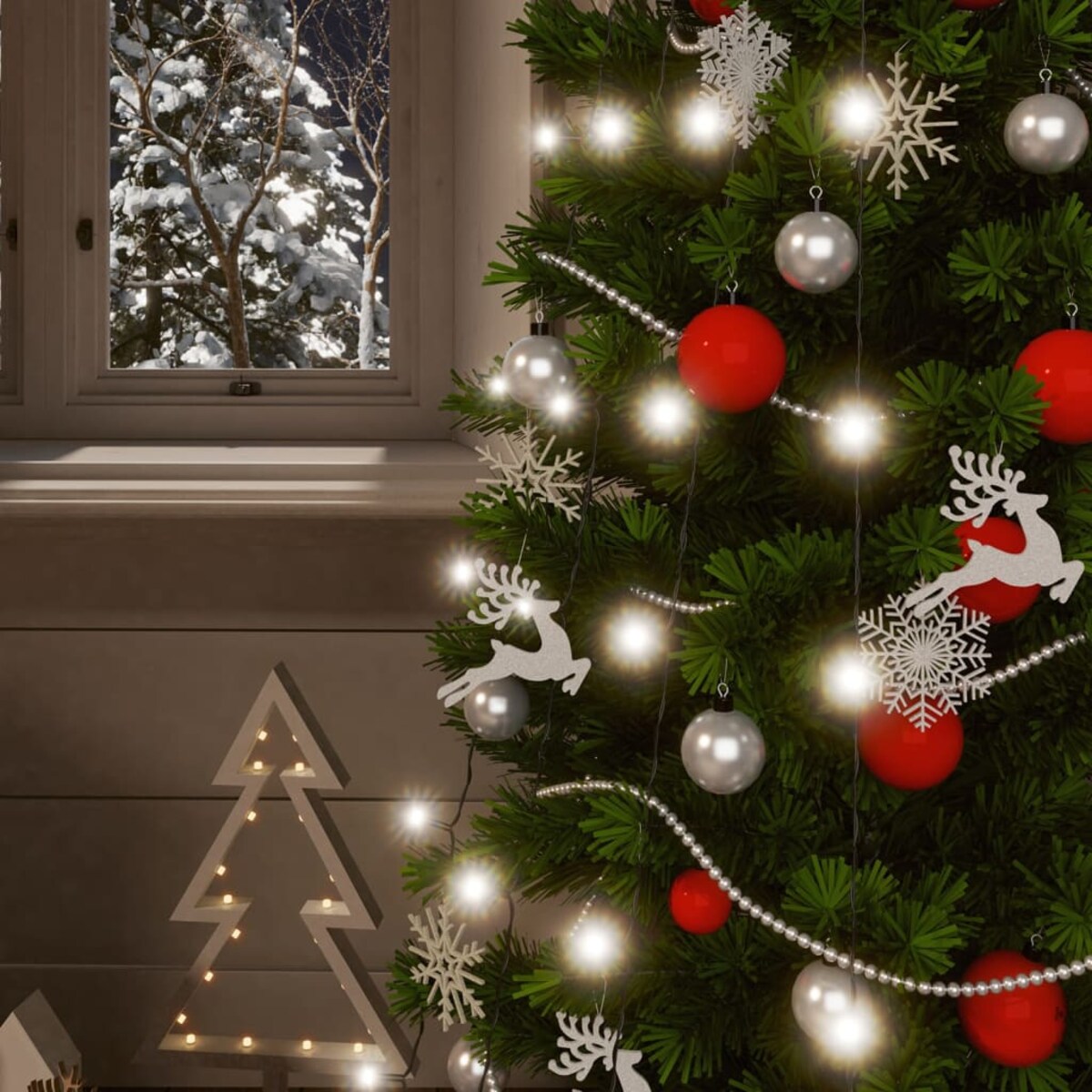 vidaXL Solarne lampki dekoracyjne, 5 szt., 5x200 LED, zimne białe