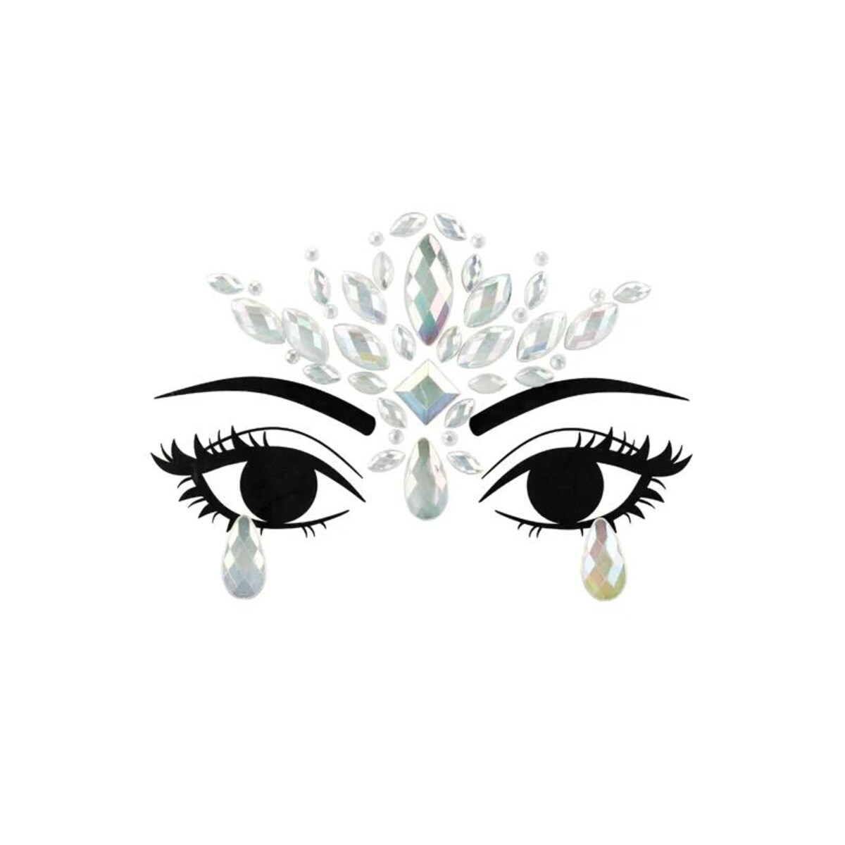 Dekoracja na twarz Kryształki, świecące w ciemności, 9.5x8.5cm